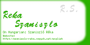 reka szaniszlo business card
