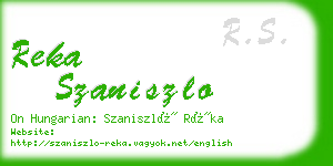 reka szaniszlo business card